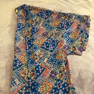 Medium blue multi color summer kimono